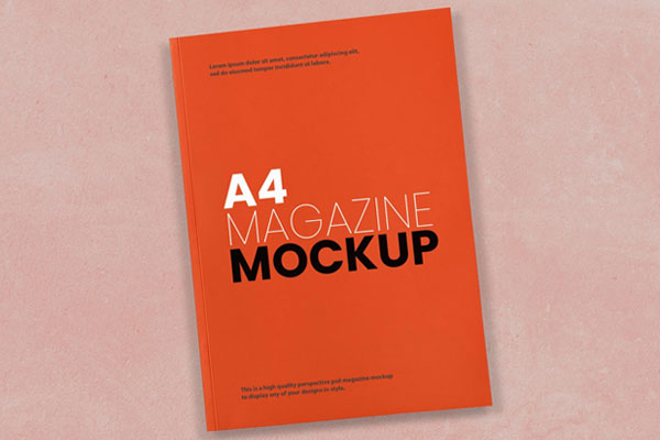 Top View Minimal A4 Magazine Cover Mockup on Floor