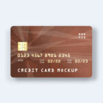 Top View Minimal Credit Card on Floor Mockup