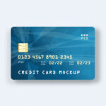 Top View Minimal Credit Card on Floor Mockup