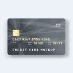 Top View Minimal Credit Card on Floor Mockup
