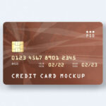 Top View Minimal Credit Card on Floor Mockup