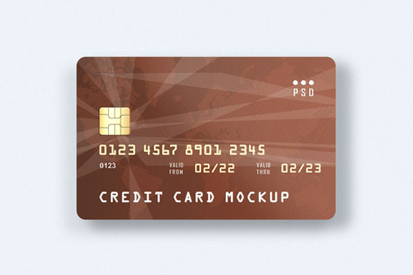Top View Minimal Credit Card on Floor Mockup