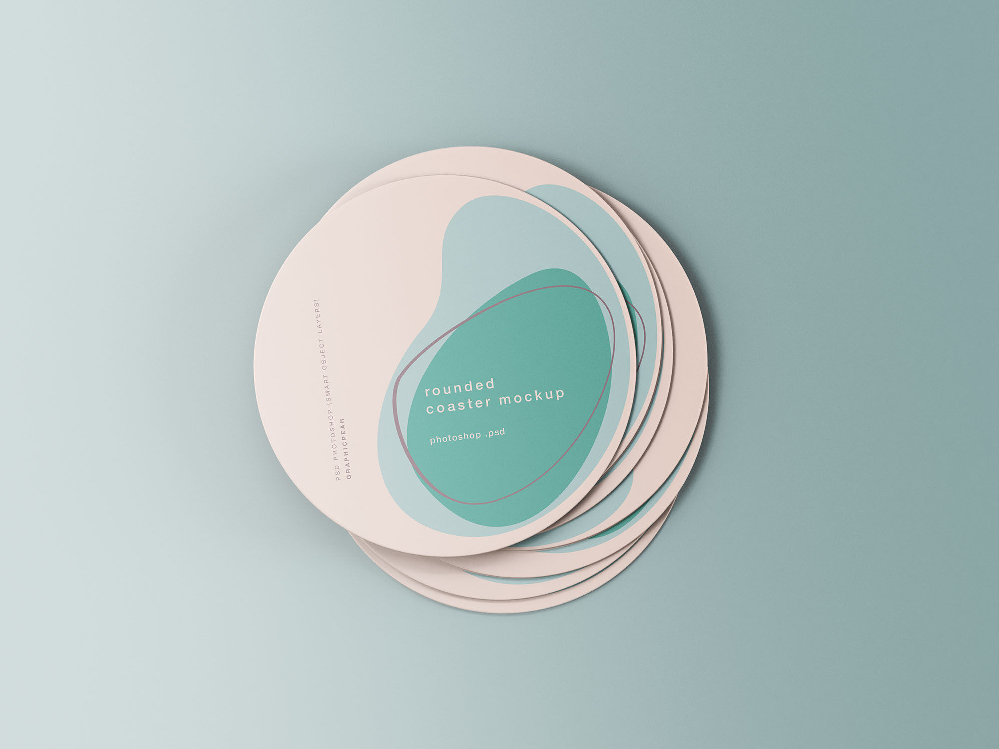 Top View Minimal Rounded Coasters Mockup FREE PSD