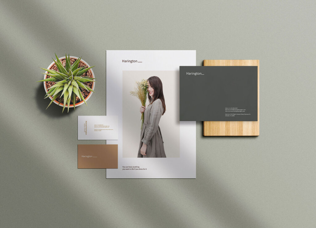 Top View Minimal Stationery Branding Mockup