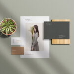 Top View Minimal Stationery Branding Mockup