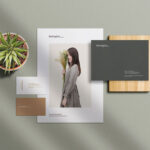 Top View Minimal Stationery Branding Mockup