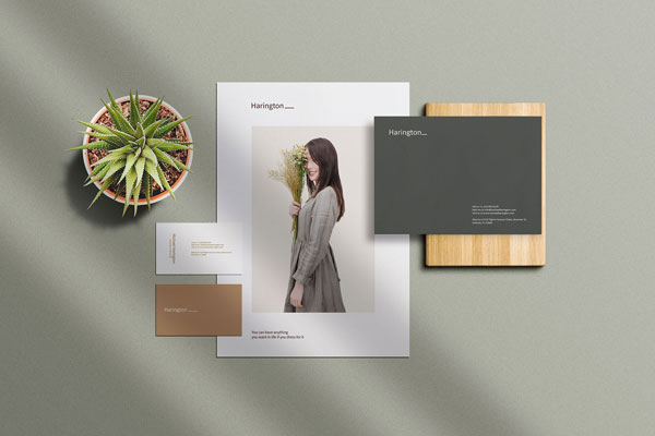 Top View Minimal Stationery Branding Mockup