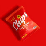 Top View Minimalistic Chips Package Laid Down on Floor Mockup