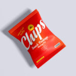 Top View Minimalistic Chips Package Laid Down on Floor Mockup