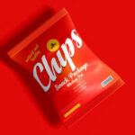Top View Minimalistic Chips Package Laid Down on Floor Mockup