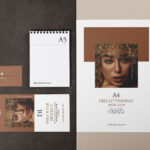 Top-View Minimalistic Stationery Set Mockup