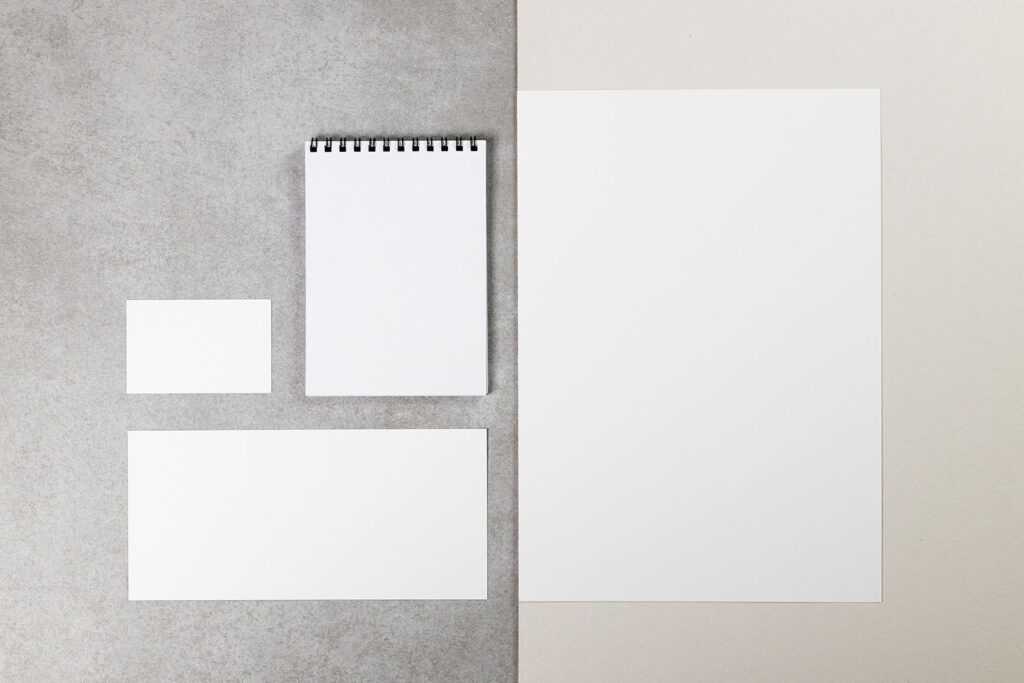 Top-View Minimalistic Stationery Set Mockup