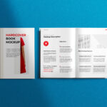 Top View Mockup Featuring 2 Books Open and Closed