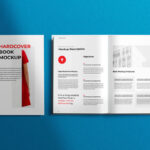 Top View Mockup Featuring 2 Books Open and Closed