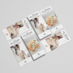 Top View Mockup Featuring 6 DL Flyers in Grid Style