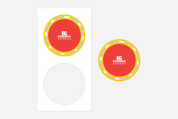 Top View Mockup of 2 Brand Stickers in Simple Setting
