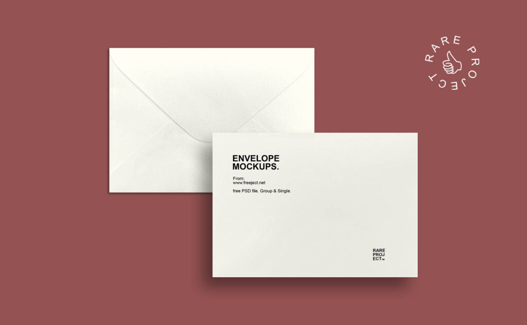 Top View Mockup of 2 Envelopes Facing Up and Down