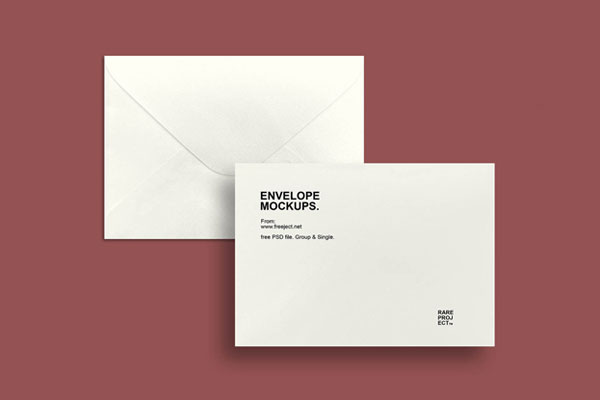 Top View Mockup of 2 Envelopes Facing Up and Down