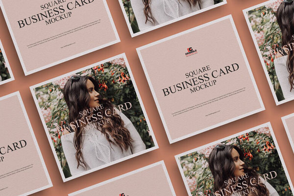 Top-View Mockup of Business Cards\ Postcards in Grid
