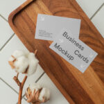 Top View of 2 Branding Business Cards Mockup