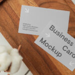 Top View of 2 Branding Business Cards Mockup