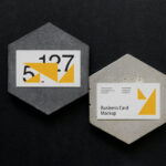 Top View of 2 Business Cards Mockup