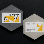 Top View of 2 Business Cards Mockup