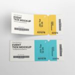 Top View of 2 Event Tickets Mockup