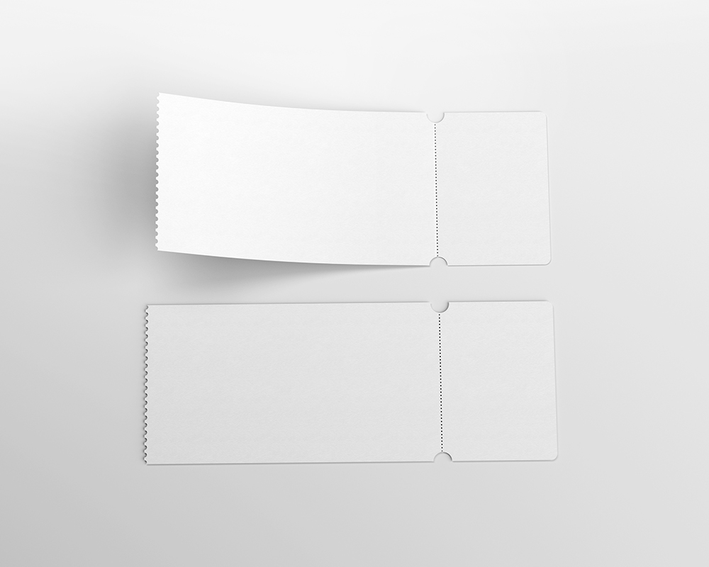 Top View of 2 Event Tickets Mockup FREE PSD