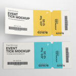 Top View of 2 Event Tickets Mockup