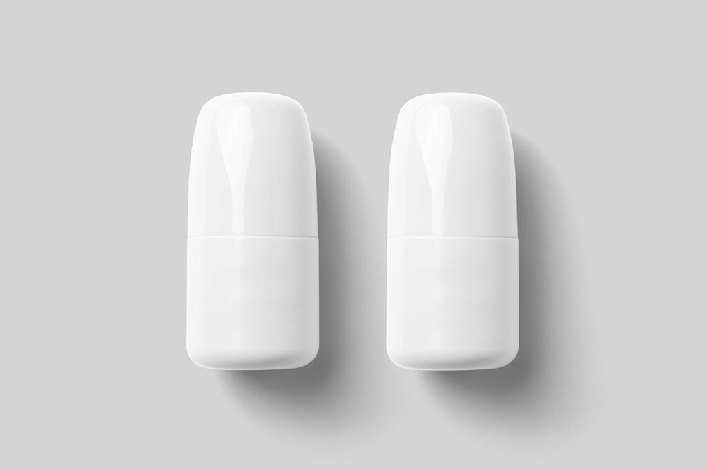Top View of 2 Lying Roll-on Deodorant Mockup