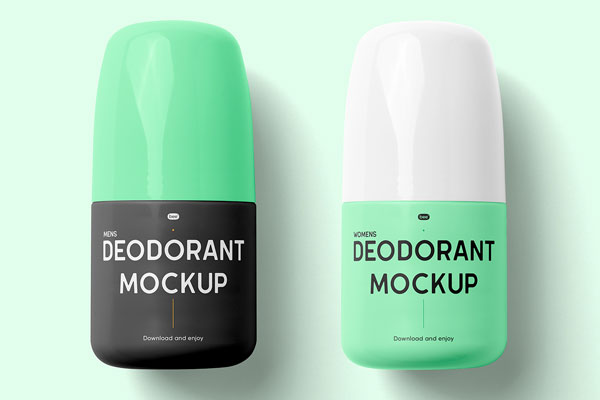 Top View of 2 Lying Roll-on Deodorant Mockup