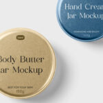 Top View of 2 Metal Jars Mockup