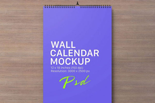 Top View of 2 Mockups of a Portrait and a Landscape Wall Calendars