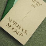 Top View of 2 Notebooks on Sofa Mockup