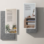 Top View of 2 One-Page DL Flyer Mockup
