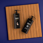 Top View of 2 Pump Spray Shampoo Bottles Mockup