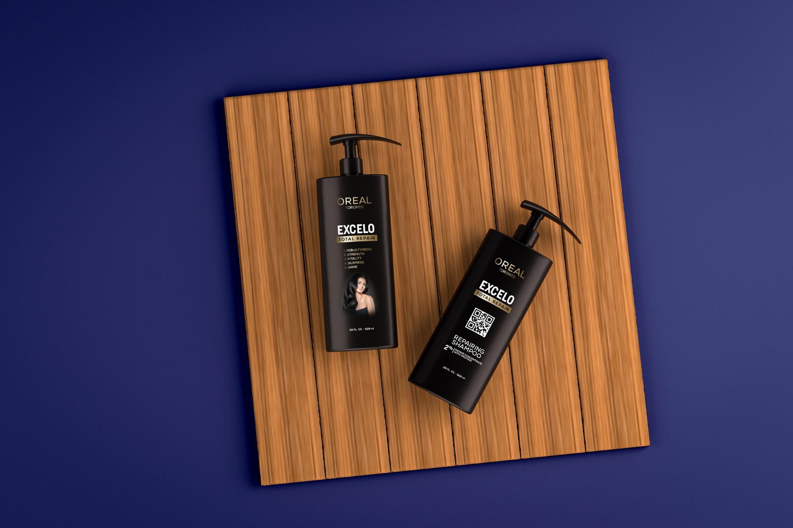 Top View of 2 Pump Spray Shampoo Bottles Mockup FREE PSD