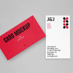 Top View of 2 Rectangle Cards Mockup