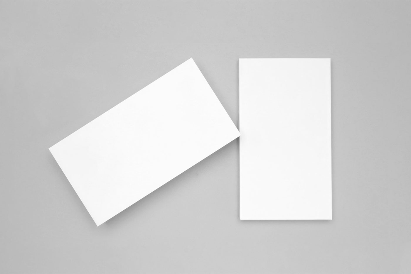 Top View of 2 Rectangle Cards Mockup FREE PSD