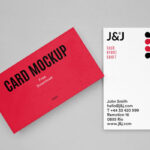 Top View of 2 Rectangle Cards Mockup