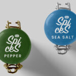 Top View of 2 Salt Cellar Caps Mockup