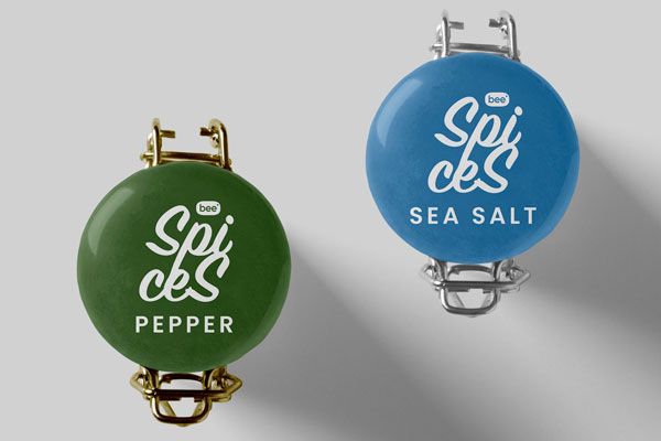 Top View of 2 Salt Cellar Caps Mockup