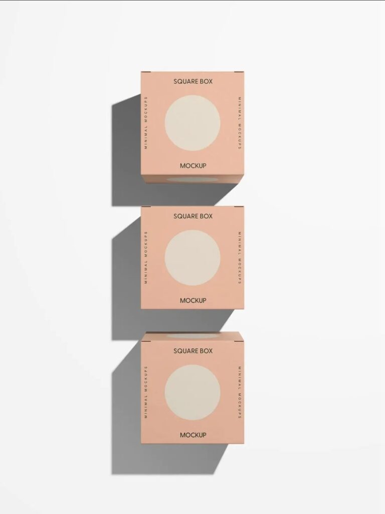 Top View of 3 Boxes Mockup