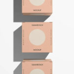 Top View of 3 Boxes Mockup