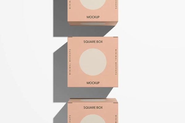 Top View of 3 Boxes Mockup