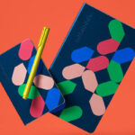Top View of 3 Branding Card and Boxes Mockup
