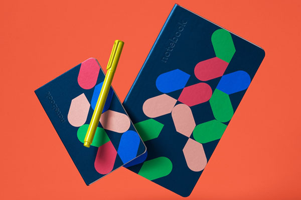 Top View of 3 Branding Card and Boxes Mockup