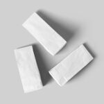 Top View of 3 Lying Eco Paper Bags Mockup