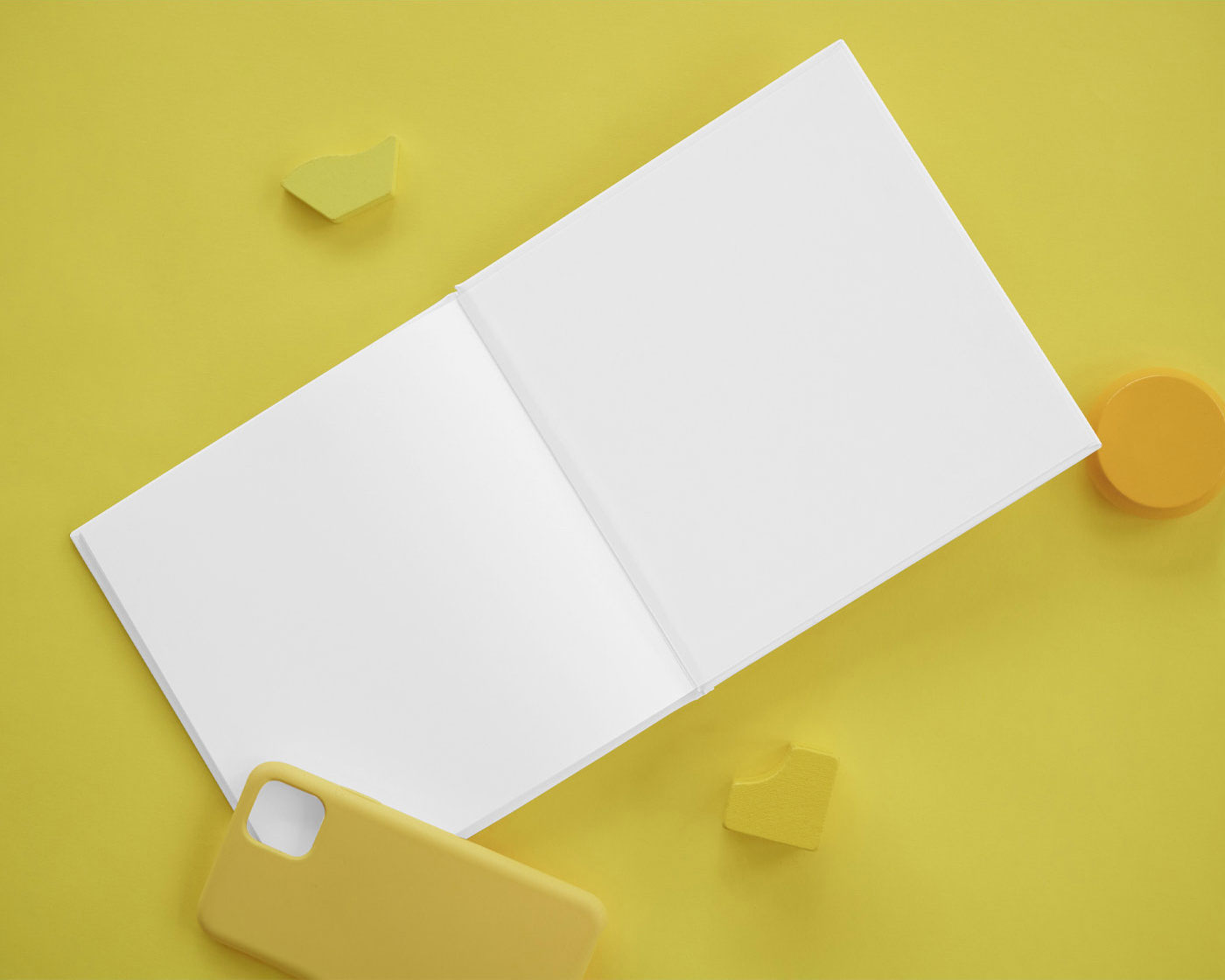 Top View of 3 Mockups of Hard Cover Book on Desk FREE PSD